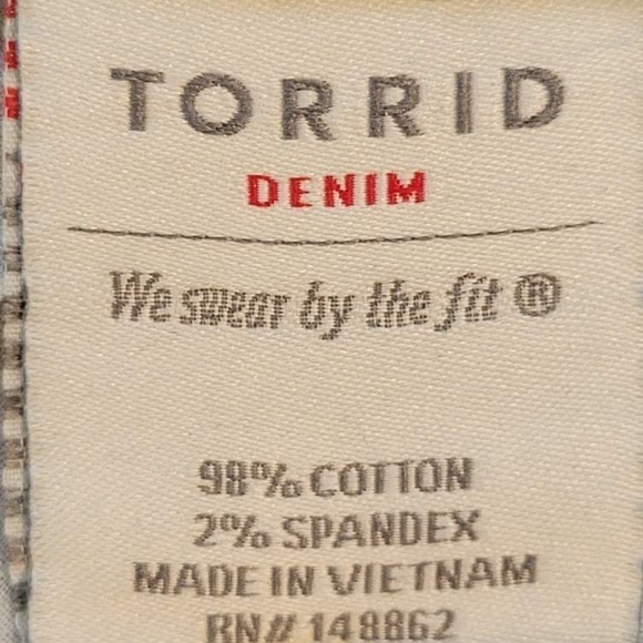 Torrid Button Fly Slim Bootcut Denim Jean Plus Size 22 Short Zip Fly Stretch - Picture 6 of 7